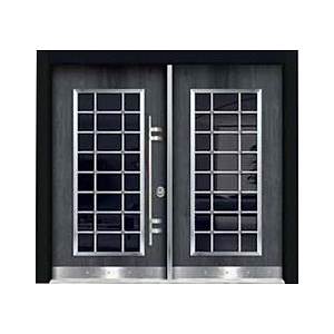 TR-3704 Gri - Meşe - Krom Bina Giriş Kapısı